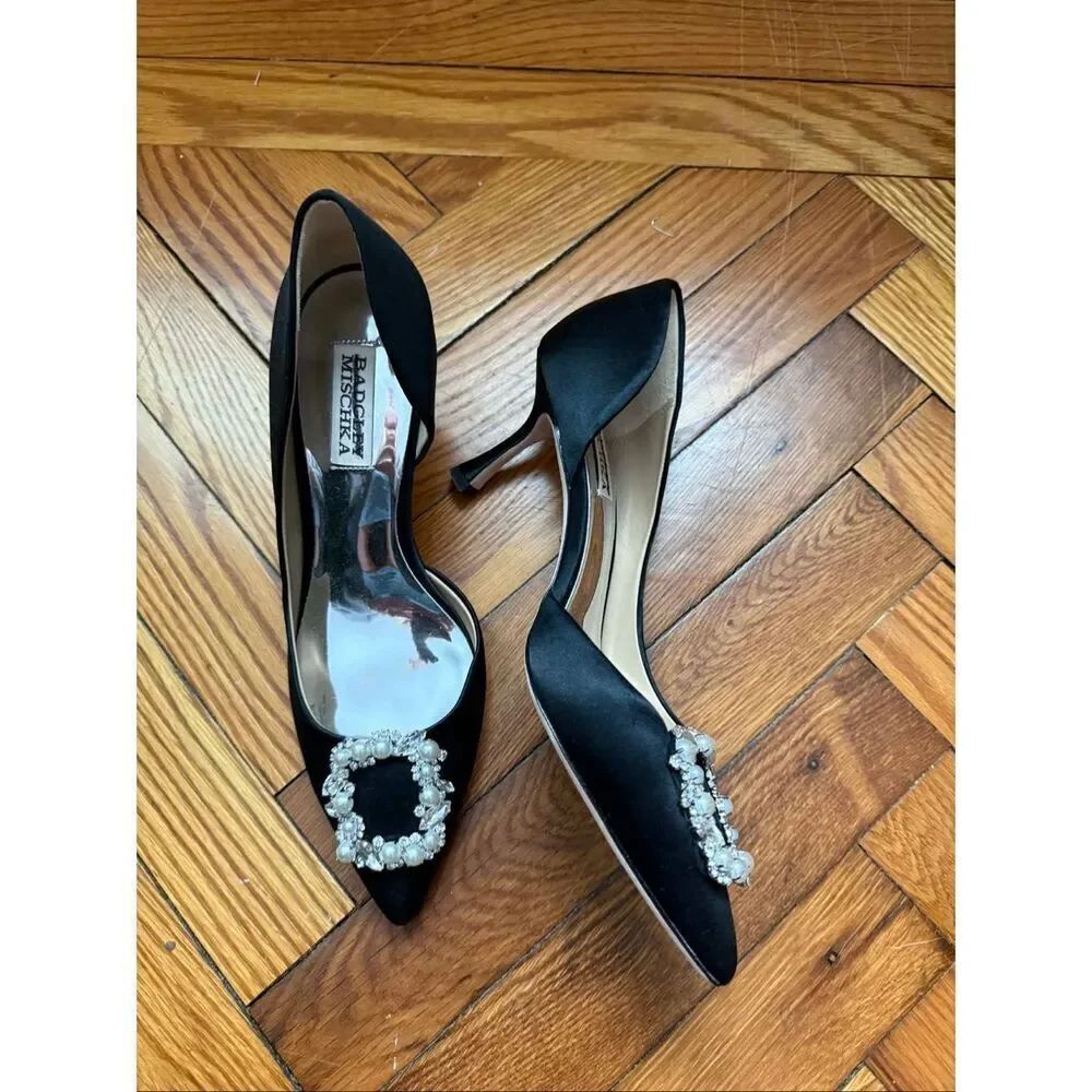New Badgley Mischka Fabia Embellished Pointed Toe Pump Size 7 - Picture 5 of 8